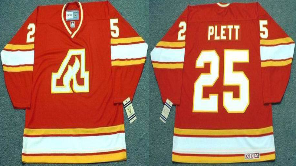 2019 Men Calgary Flames #25 Plett red CCM NHL jerseys